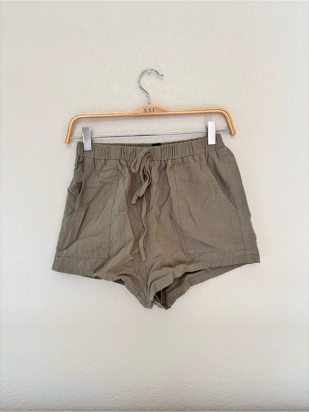 Olive Drawstring Casual Women’s Shorts